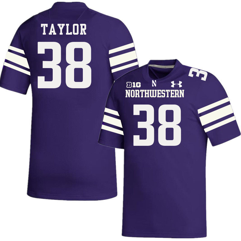 Northwestern Wildcats #38 Noah Taylor College Football Jerseys Stitched-Purple